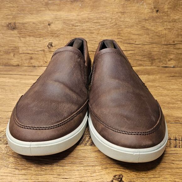 ECCO brown Soft 7 Leather Slip on casual sneaker shoes sz 10